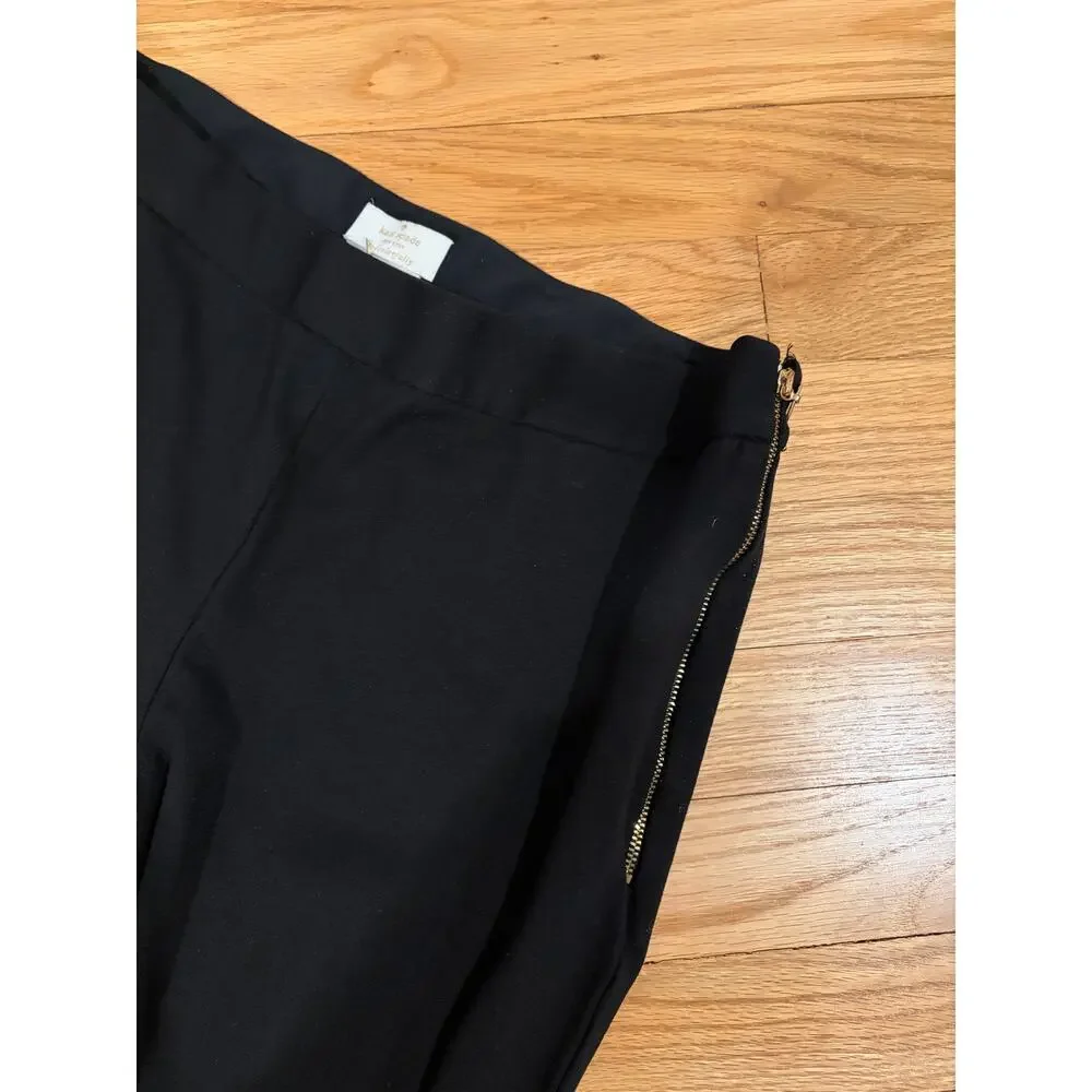 Kate spade black leggings gold side zip size 10